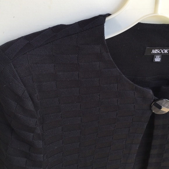 Misook Open Front Sweater Jacket Black XS - Picture 3 of 5